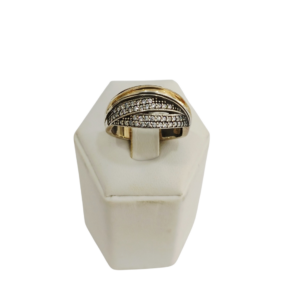 Anillo plata y oro con circonias