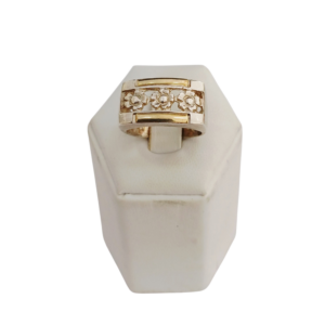 Anillo flores plata y oro