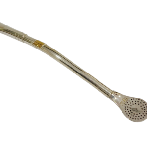 Bombilla de plata con aplique en oro