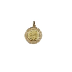 Dije San Benito plata y oro